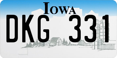 IA license plate DKG331
