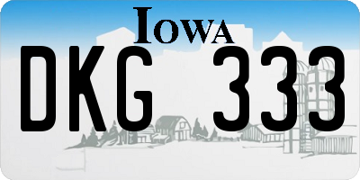 IA license plate DKG333