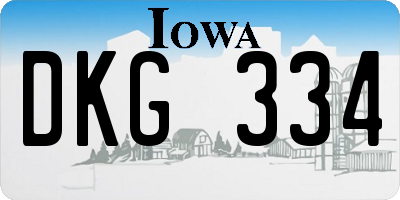 IA license plate DKG334