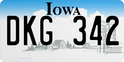 IA license plate DKG342
