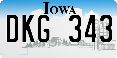 IA license plate DKG343