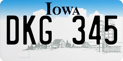 IA license plate DKG345