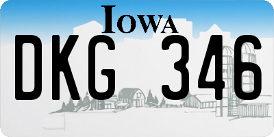 IA license plate DKG346