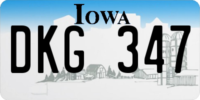 IA license plate DKG347