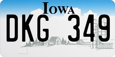 IA license plate DKG349