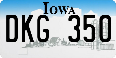 IA license plate DKG350