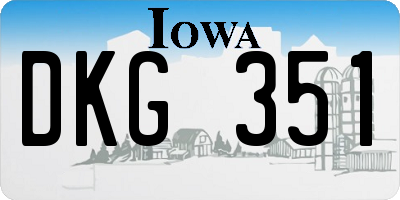 IA license plate DKG351