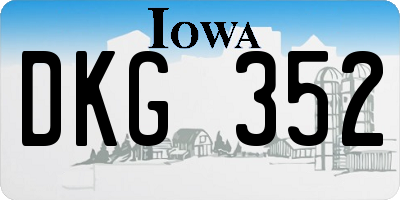 IA license plate DKG352