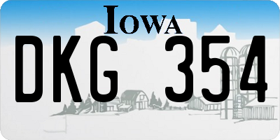 IA license plate DKG354
