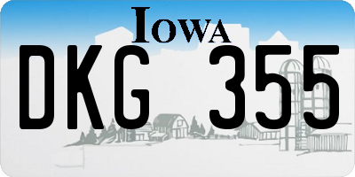 IA license plate DKG355