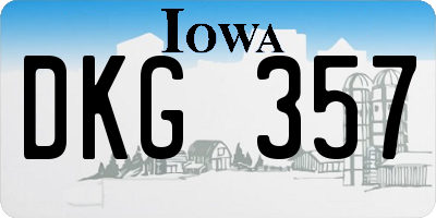 IA license plate DKG357