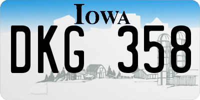 IA license plate DKG358