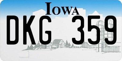 IA license plate DKG359
