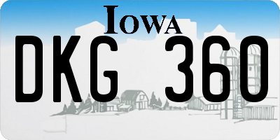 IA license plate DKG360
