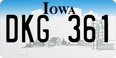 IA license plate DKG361