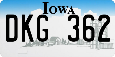 IA license plate DKG362