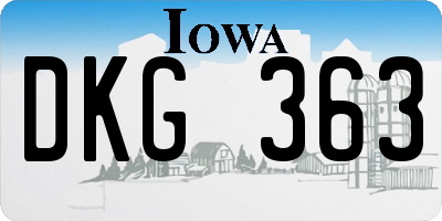 IA license plate DKG363