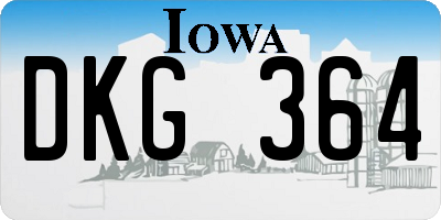IA license plate DKG364