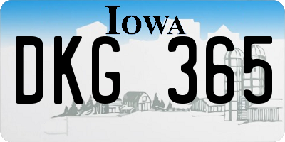 IA license plate DKG365