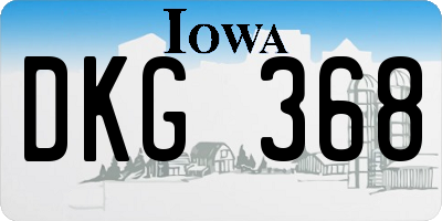 IA license plate DKG368