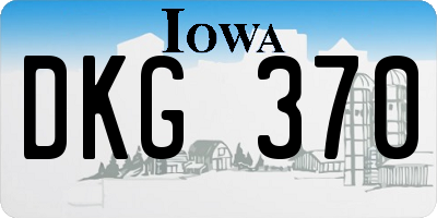 IA license plate DKG370