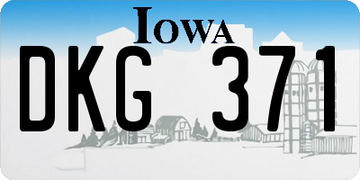 IA license plate DKG371