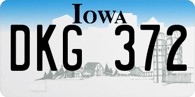 IA license plate DKG372
