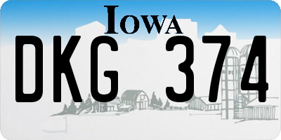 IA license plate DKG374