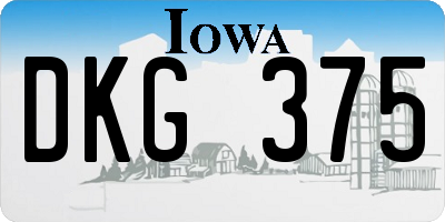 IA license plate DKG375