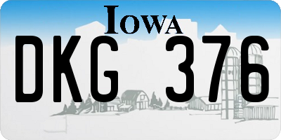 IA license plate DKG376