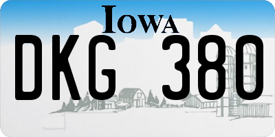 IA license plate DKG380