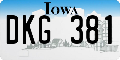 IA license plate DKG381