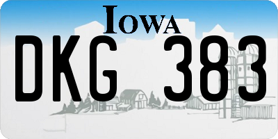 IA license plate DKG383