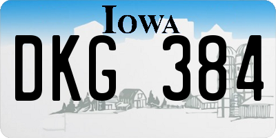 IA license plate DKG384