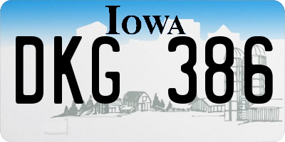 IA license plate DKG386