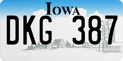 IA license plate DKG387