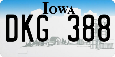 IA license plate DKG388