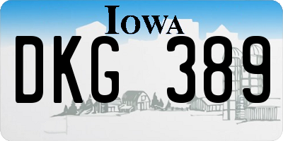 IA license plate DKG389