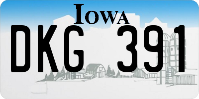 IA license plate DKG391