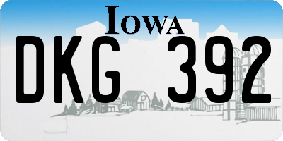 IA license plate DKG392