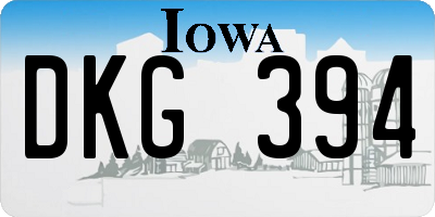 IA license plate DKG394