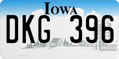 IA license plate DKG396