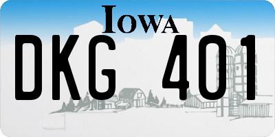 IA license plate DKG401
