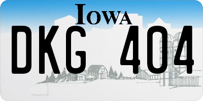 IA license plate DKG404
