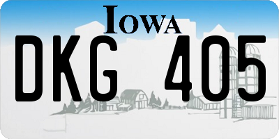 IA license plate DKG405