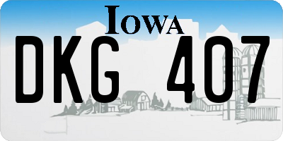 IA license plate DKG407