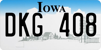 IA license plate DKG408