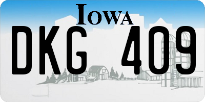 IA license plate DKG409