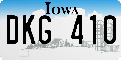 IA license plate DKG410
