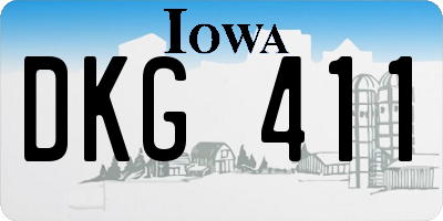 IA license plate DKG411